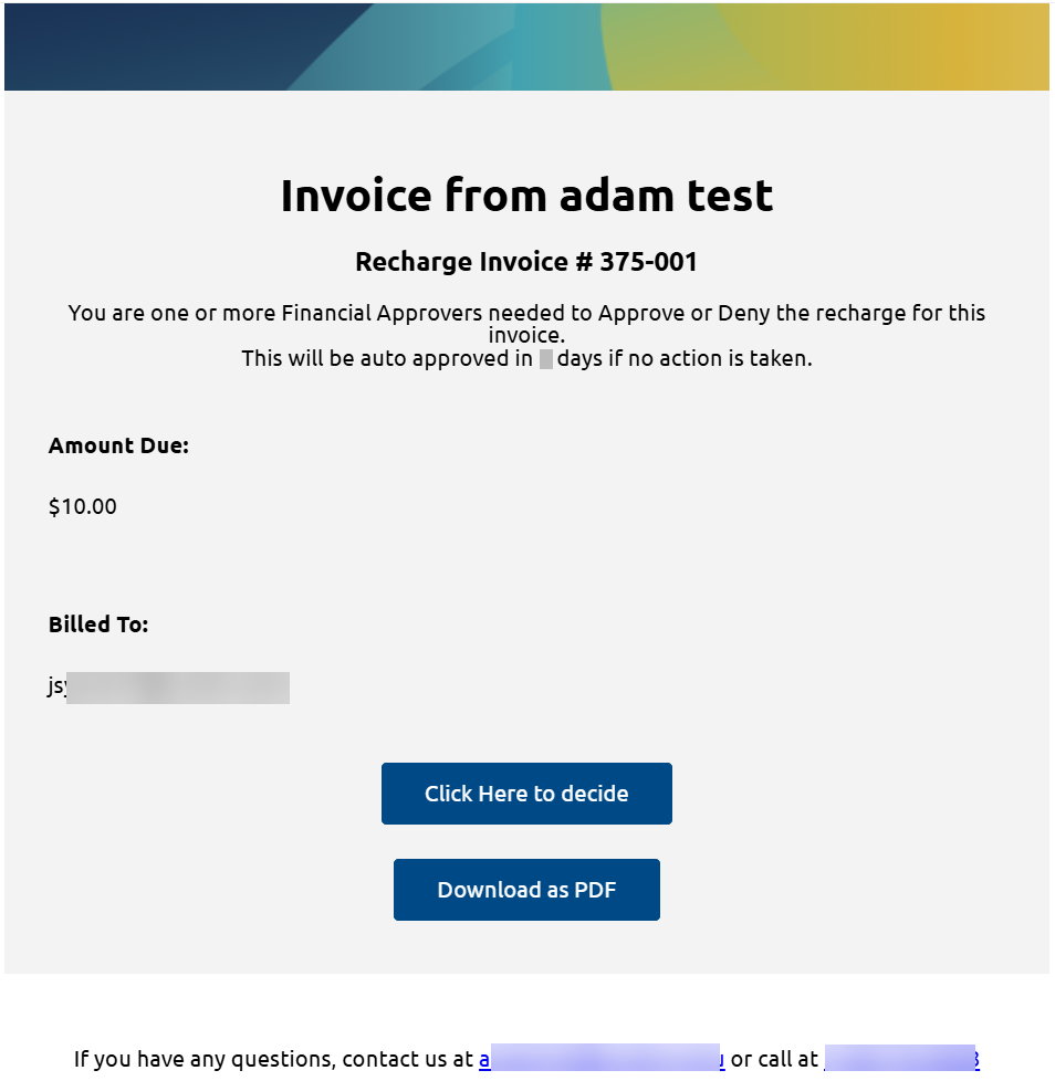 Financial Approver Email Notification