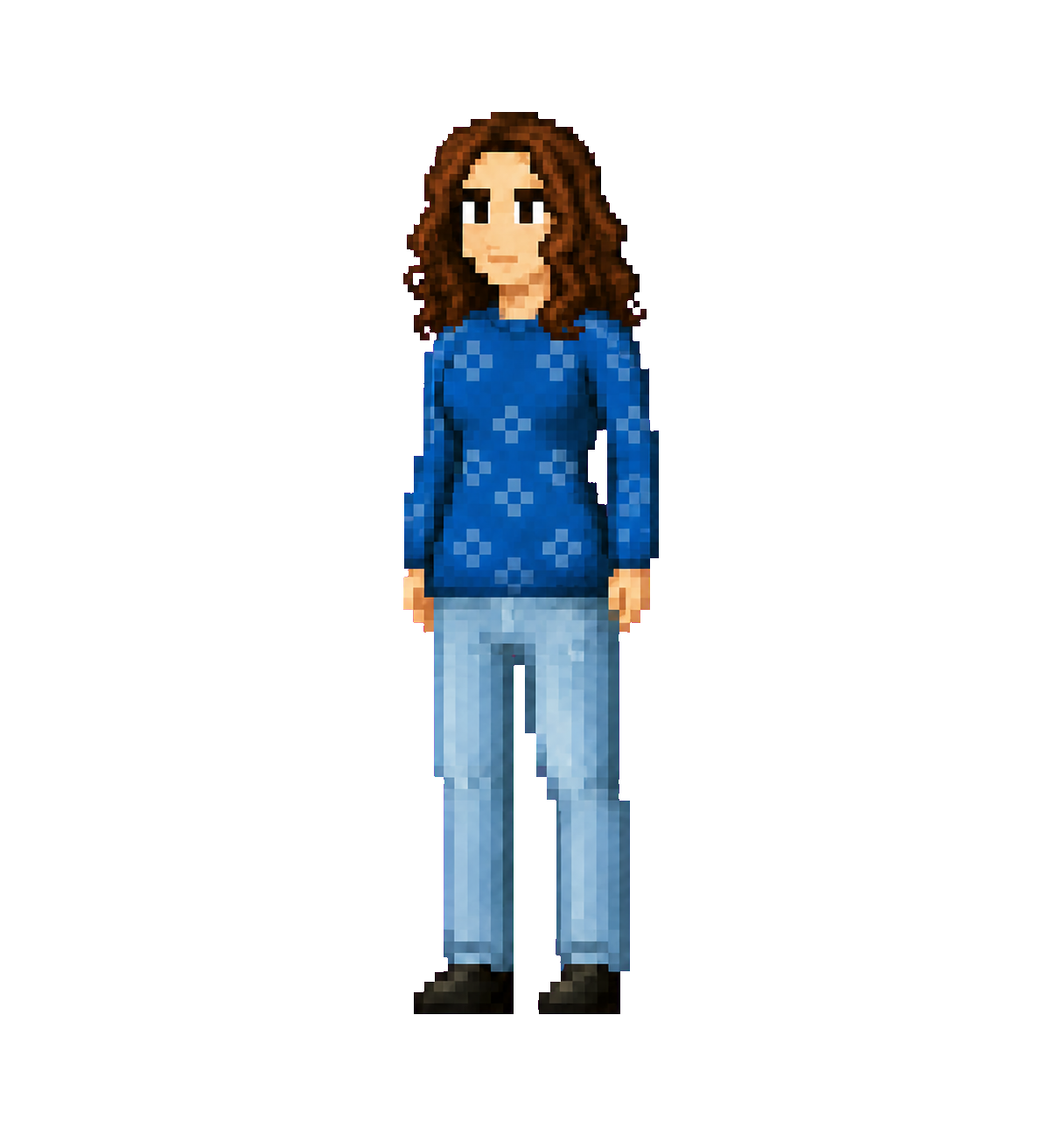 Jackie's pixel-art portrait